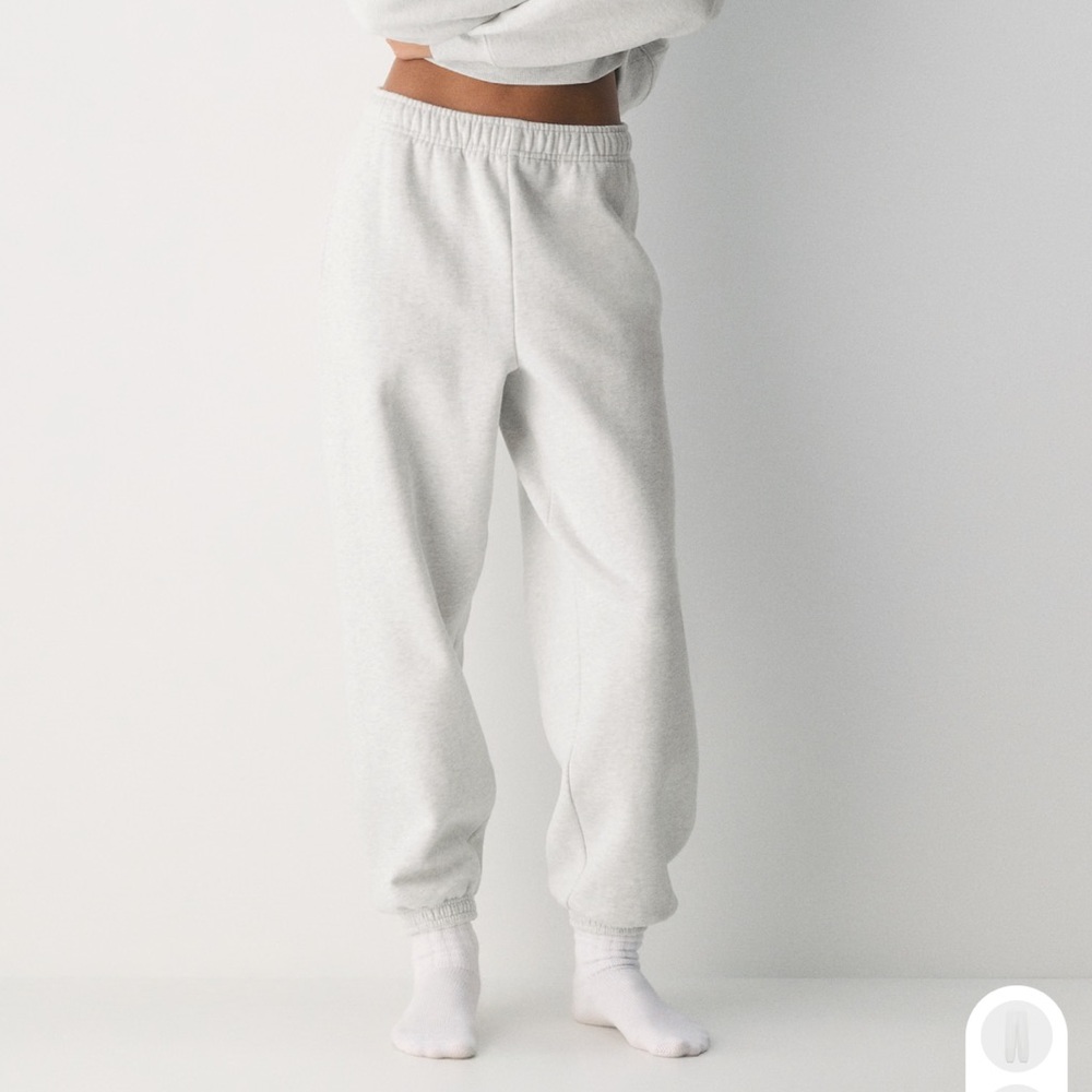 TNA cozy fleece boyfriend joggers in Soft Gray